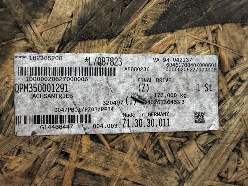 Редуктор заднего моста i 3.077 на КамАЗ 5490, Mercedes-Benz Axor (Новый, оригинал ) / Mercedes-Benz QPM350001291 